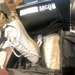 *NIB* McQ Alexander McQueen Sade Runner Nappa Leather Espadrille - White Size 38